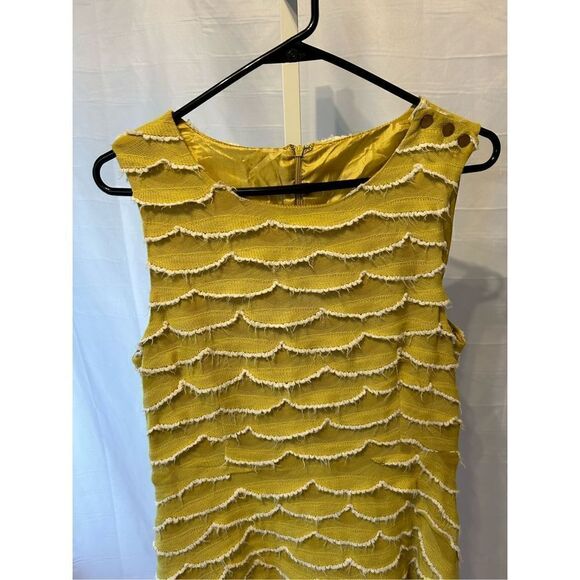 I. Madeline scalloped knit yellow dress medium - Picture 2 of 9